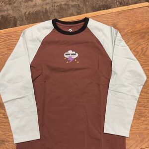 Brown and Seafoam Long Sleeve Kids Shirt
